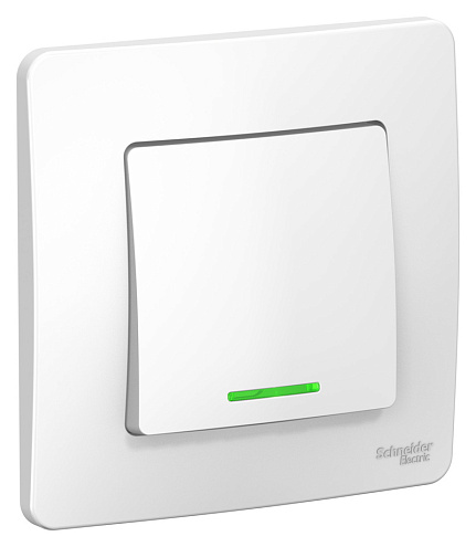 Выключатель 1-кл. СП Blanca 10А IP20 (сх. 1) 250В с подсветкой бел. SchE BLNVS010111: фотография 1