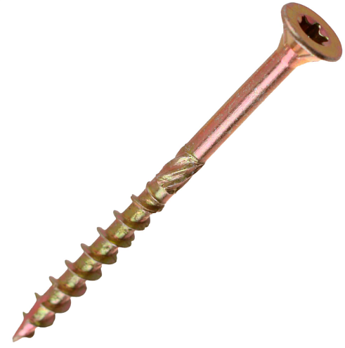 Саморез конструкционный универсальный потайная головка 5,0х60 желтый цинк TX25  уп.60шт: фотография 1