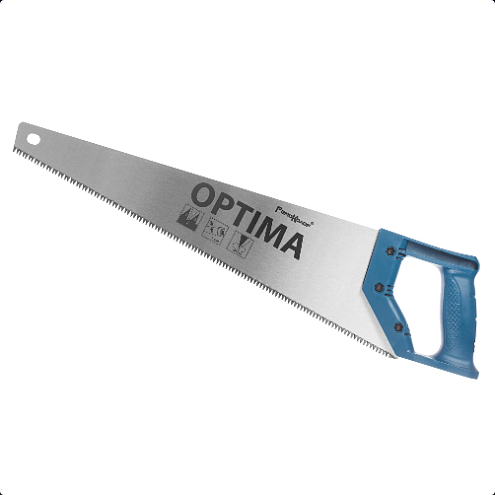 Ножовка по дереву &quot;Optima&quot;, 450мм., пластиковая ручка, 7-8TPI, 55HRC, РемоКолор: фотография 1