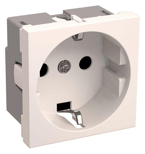 Розетка 1-м Праймер 2мод. 45х45 РКС-20-30-П с заземл. бел. IEK CKK-40D-RSZB2-K01-K: фотография 1