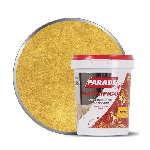 Декоративный лак PARADE DECO Magnifico L85 Золото 0,9л : фотография 1
