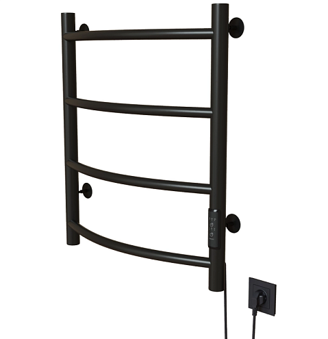 Полотенцесушитель Mixline Capella  60х50 таймер, 201 Вт, 4 перекладины, электрический черный: фотография 1