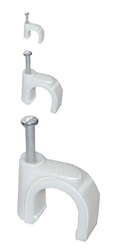 Скоба крепежная круглая 10мм пластик уп.100шт IEK USK11-10-100: фотография 1