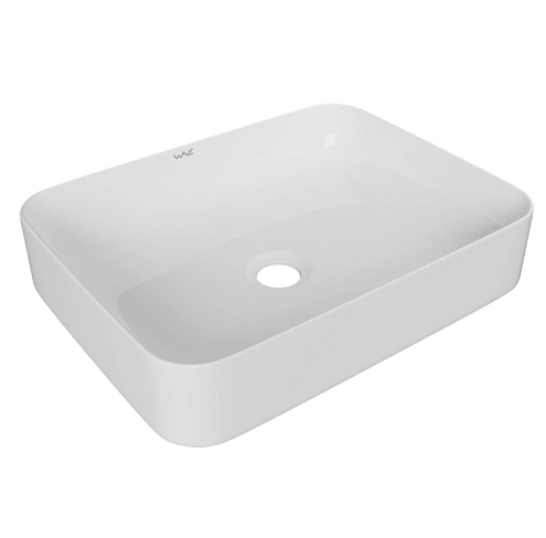 Раковина накладная на столешницу WAVE Quadro без перелива, белый, прямоугольная: фотография 1