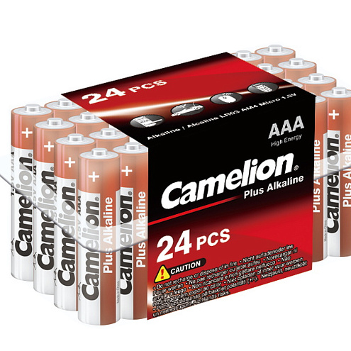 Элемент питания алкалиновый AAA/LR03 1.5В Plus Alkaline LR03-PB24 (уп.24шт) Camelion 7615: фотография 1