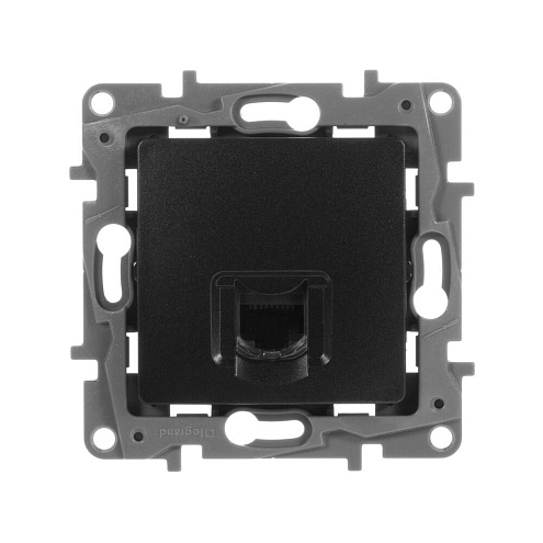 Розетка компьютерная СП Etika RJ45 CAT.6 UTP антрацит Leg 672653: фотография 1