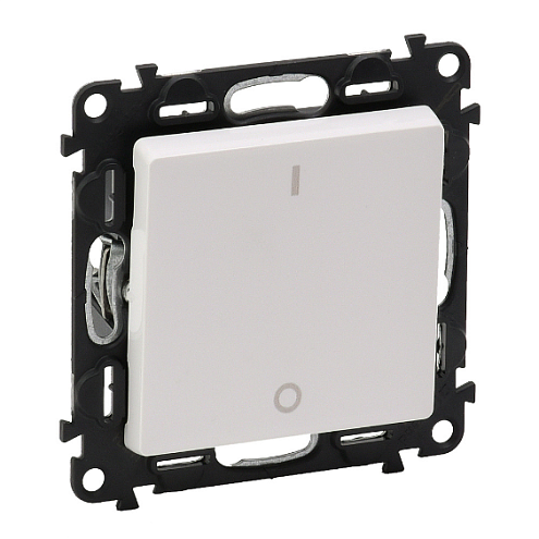 Механизм выключателя 1-кл. 2п СП Valena Life 16А IP20 250В 16АХ с лицевой панелью; винтовые зажимы бел. Leg 752402: фотография 1