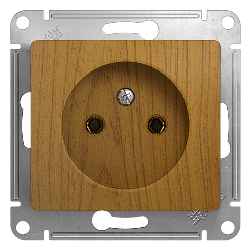 Розетка 1-местная Glossa 16А IP20 без заземления механизм дерево дуб Systeme Electric GSL000541: фотография 1
