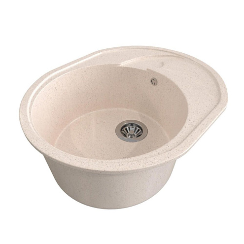 Мойка ML-GMS08 СТАНДАРТ овальная с крылом, бежевый (328), 460х570х170 мм: фотография 1