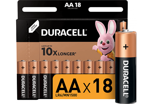 Элемент питания алкалиновый AA/LR6-18BL Basic (блист.18шт) Duracell Б0014448: фотография 1