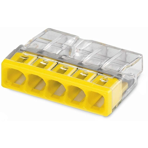 Клемма строительно-монтажная СМК 2273-205 EU2.5 415 5-проводная прозрачная TOKOV ELECTRIC TKE-EU2.5-415/C100: фотография 1