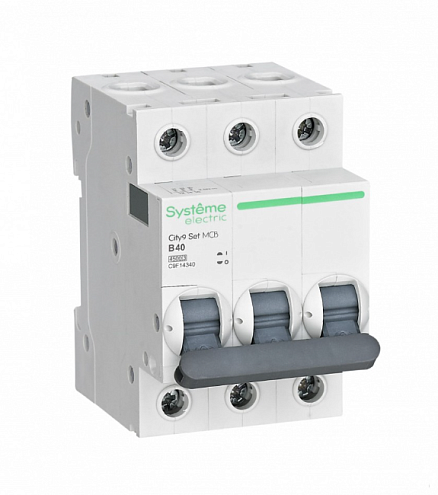 Выключатель автоматический модульный 3п B 40А 4.5кА City9 Set 400В SE C9F14340: фотография 1