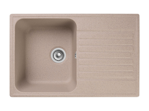 Мойка GRANFEST QUARZ (ECO) 78 РОНДО 1 чаша+крыло 740х480 мм песок без сифона: фотография 1