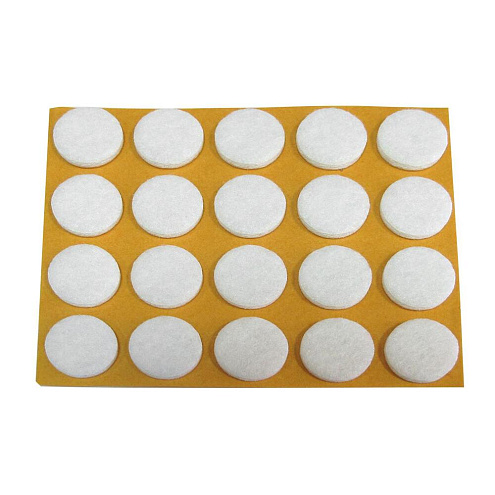 Пункт фетровый самоклеящийся  d18мм белый, 20шт  &quot;Element&quot;: фотография 1