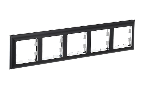 Рамка 5-местная BRITE РУ-5-Бр хром/черный IEK BR-M52-12-2-K23: фотография 1