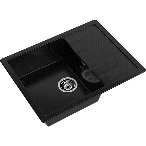 Мойка GRANFEST GF-Q650L 1чаша+крыло 650х500 мм черный: фотография 1