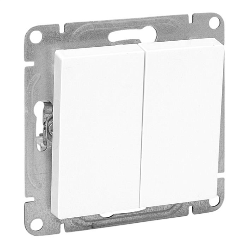 Выключатель проходной 2-клавишный Эпика механизм белый EKF UP1-SWW-21: фотография 1