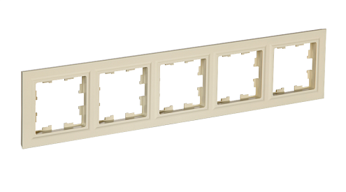 Рамка 5-местная BRITE РУ-5-БрКр бежевый IEK BR-M52-K10: фотография 1