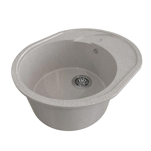 Мойка ML-GMS08 СТАНДАРТ овальная с крылом, светло-серый (310), 460х570х170 мм: фотография 1