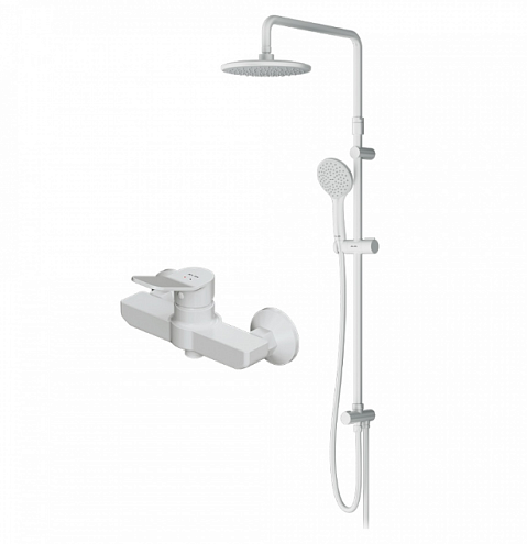 Набор для ванной комнаты 2 в 1 AM.PM X-Joy F43885A24 смеситель для душа, верхний душ d220 мм, ручной душ 110мм, душевая штанга, белый: фотография 1