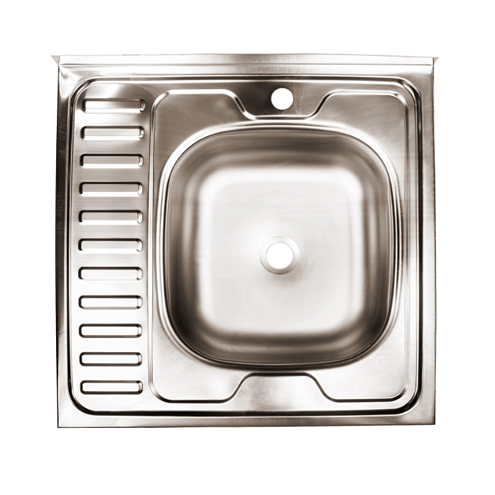 Мойка 600х600 правый выпуск 1 1/2" глубина 130 мм Эконом : фотография 1