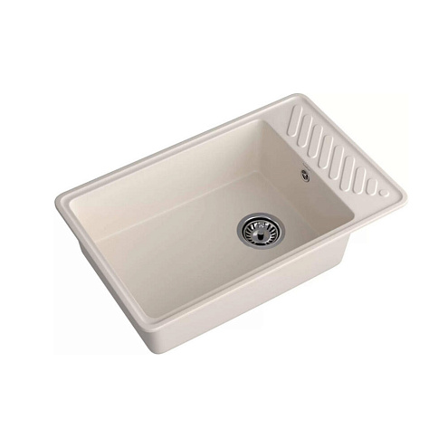Мойка GRANFEST QUARZ 51  1 чаша+крыло 760х480 белый без сифона: фотография 1