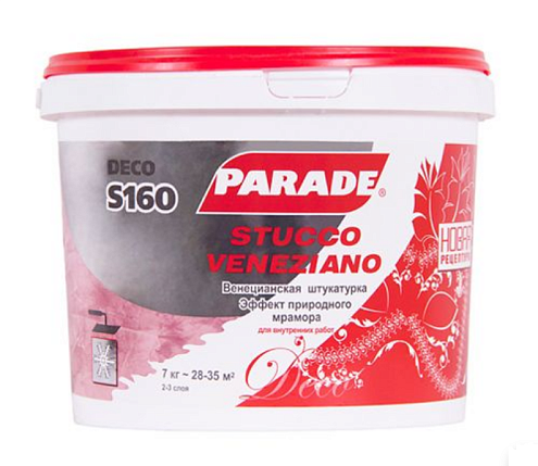 Венецианская штукатурка PARADE DECO Stucco Veneziano S160, белая, 7кг: фотография 1