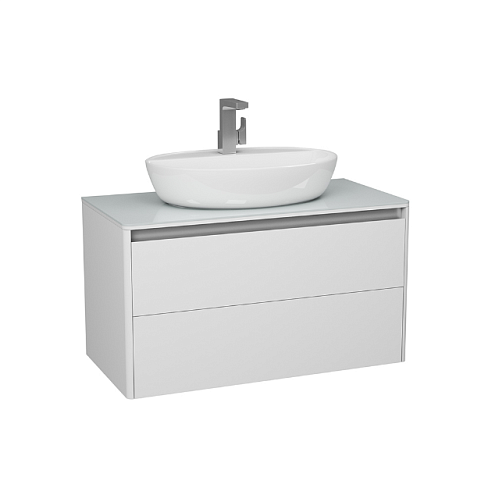 Тумба DIBORG Hanna 90 2 ящика, белая матовая 77.8226: фотография 1