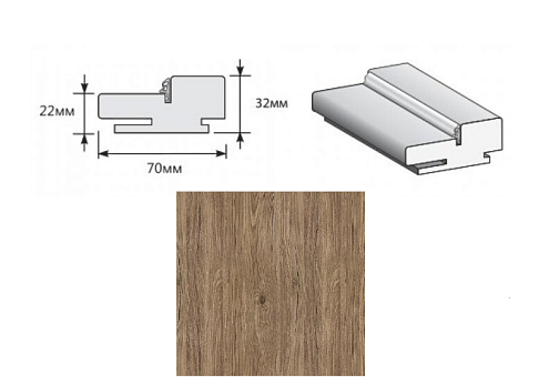 Коробка &quot;Т&quot; ЭКО Original Oak МДФ 2070х70х32 : фотография 1