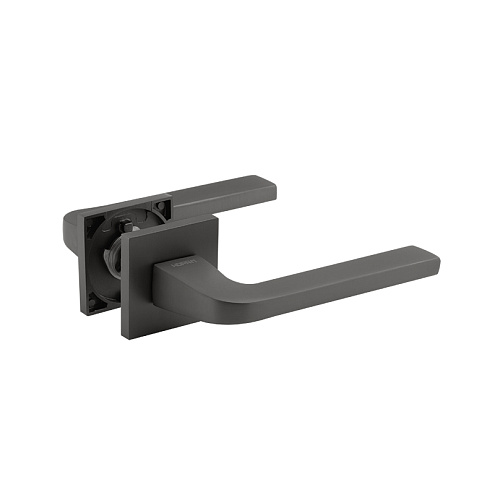 Ручка дверная НОРА-М Slim 141К графит на квадратной накладке: фотография 1