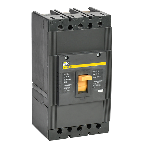 Выключатель автоматический 3п 250А 35кА ВА 88-37 KARAT IEK SVA40-3-0250: фотография 1