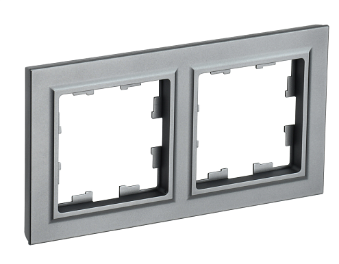 Рамка 2-местная BRITE РУ-2-БрС сталь IEK BR-M22-K46: фотография 1
