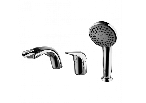 LM4245C &quot;Посейдон&quot; Смеситель для ванны встраиваемый, на 3 отверстия, с аксессуарами, хром: фотография 1