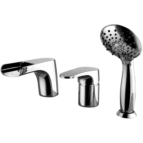 LM4345C &quot;Шифт&quot; Смеситель для ванны встраиваемый, на 3 отверстия, с аксессуарами, хром: фотография 1