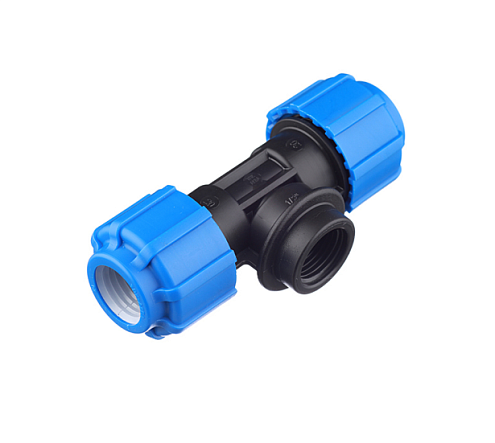 Тройник ПЭ 20х1/2&quot;х20 внутренняя резьба  обжимной ТПК-Аква: фотография 1