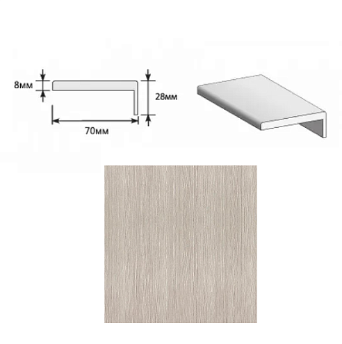 Наличник &quot;Т&quot; ЭКО Cappuccino Melinga МДФ Тип-0 2150х70х8 (20х3): фотография 1