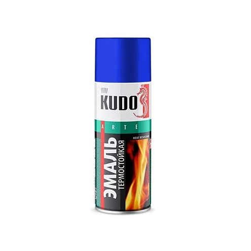 Эмаль термостойкая (до 500°С) KUDO KU-5004, синяя, 520мл  : фотография 1