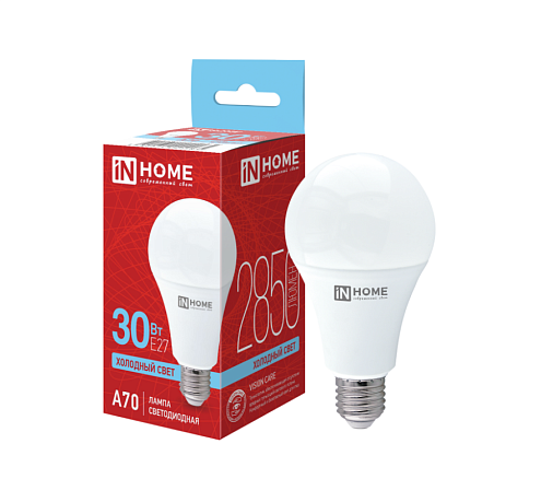 Лампа светодиодная LED-A70-VC 30Вт грушевидная 230В Е27 6500К 2850Лм IN HOME 4690612024165: фотография 1