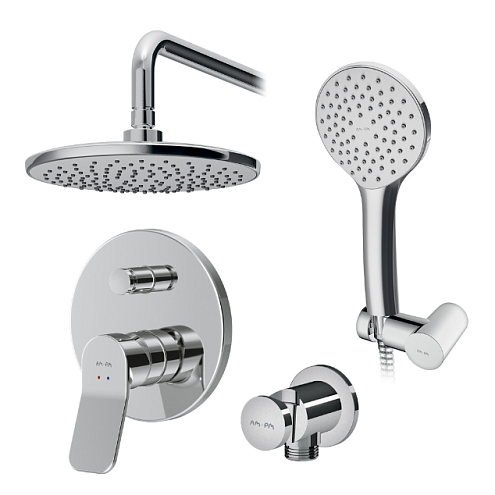 FB85A1RH00 X-Joy, набор: см-ль д/в/душа, верхний душ 220 мм, держатель д/верхн.душа, душ.набор (ручн: фотография 1