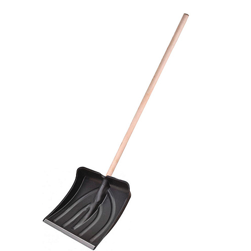 Лопата снеговая &quot;Вьюга №1&quot; 400х420мм пластмассовая с деревянным черенком: фотография 1