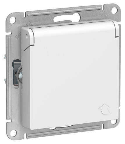 Розетка AtlasDesign 16А IP20 с заземлением защитные шторки с крышкой механизм лотос Systeme Electric ATN001346: фотография 1