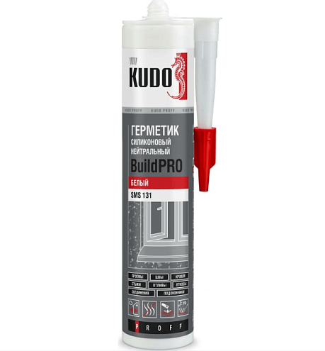 Герметик KUDO PROFF SMS-131, нейтральный силиконовый, белый, 280мл: фотография 1