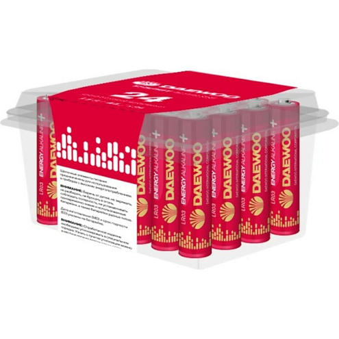 Элемент питания алкалиновый AAA/LR03 1.5В Energy Alkaline 2021 Pack-24 (уп.24шт) DAEWOO 5029965: фотография 1