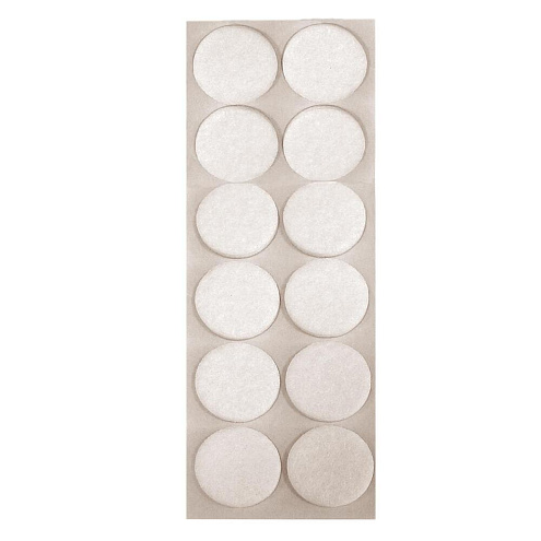Пункт фетровый самоклеящий  d24мм белый, 12шт &quot;Element&quot;: фотография 1
