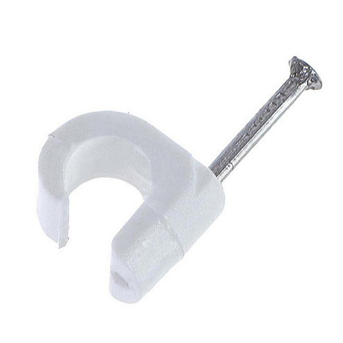 Скоба для электрокабеля 12мм круглая 30шт: фотография 1