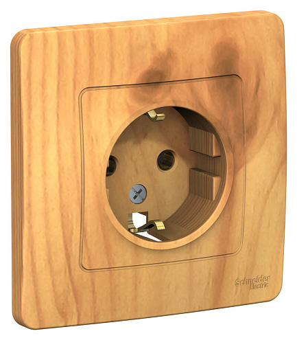 Розетка 1-м СП Blanca 16А IP20 250В с заземл. без защ. шторок ясень SchE BLNRS001015: фотография 1
