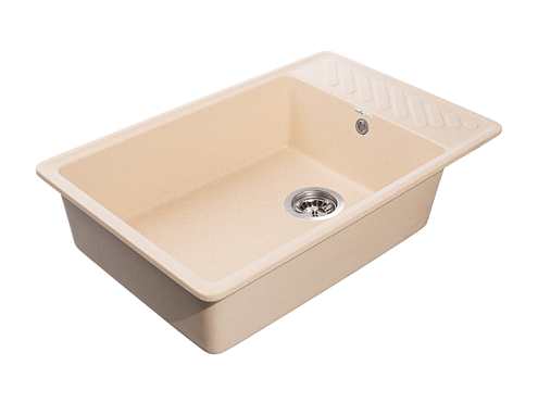Мойка GRANFEST QUARZ 51  1 чаша+крыло 760х480 бежевый без сифона: фотография 1