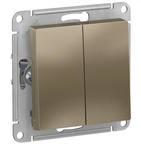 Механизм переключателя 2-кл. ATLAS DESIGN (сх.6) 10АХ шампань SchE ATN000565: фотография 1