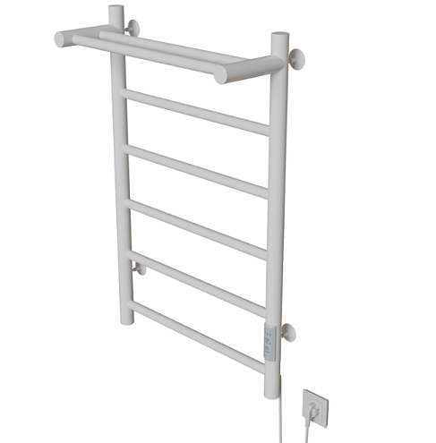 Полотенцесушитель Mixline Vega 80х50 таймер, 318Вт, 5 перекладин + полка, электрический белый: фотография 1
