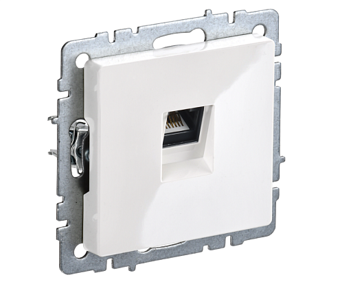 Розетка компьютерная 1-местная Brite RJ45 кат.5E РК10-БрБ белый IEK BR-K10-1-K01: фотография 1
